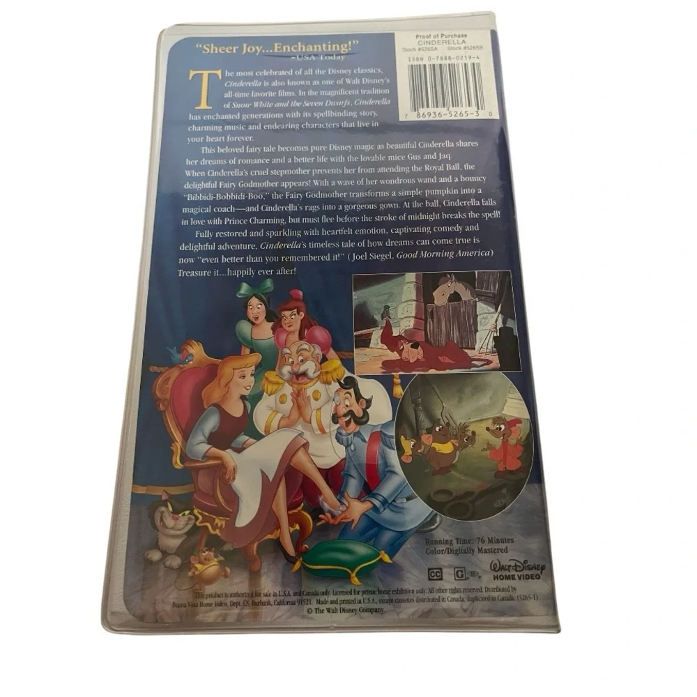 Disney Cinderella Masterpiece VHS Pre owned